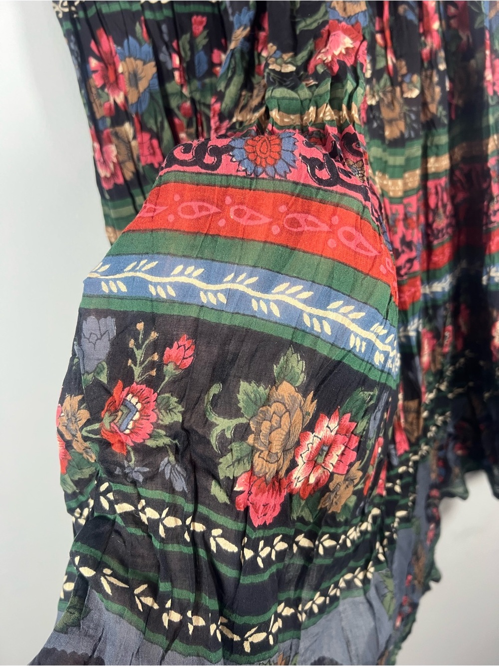 Backroad Blues Vintage Printed Skirt Drawstring Waist Cotton Size 10 - Picture 6 of 6
